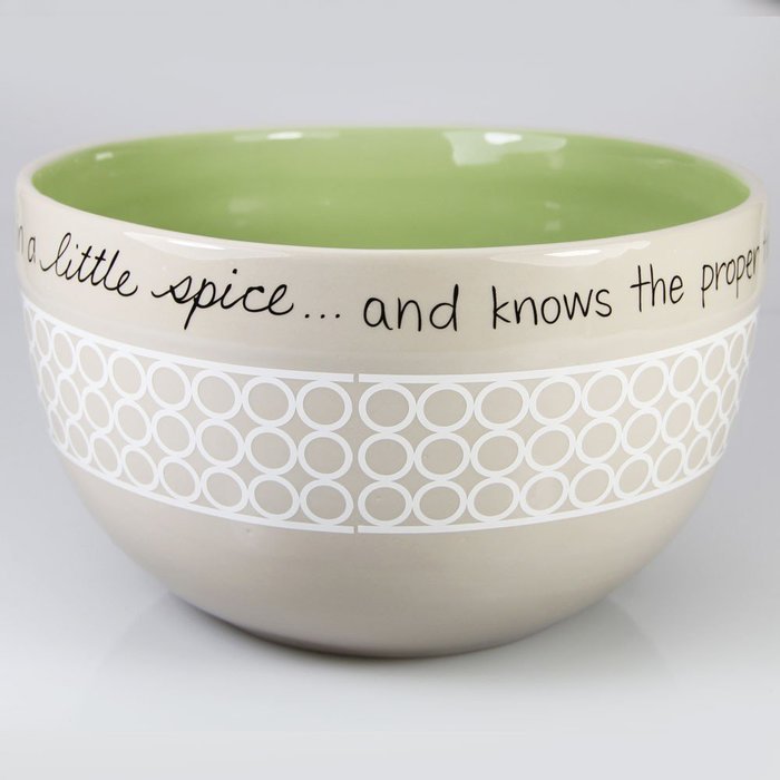 My Soul's Window 4930 Mixing Bowls with Saying, 9-1/2 and 8-1/4-Inch, Green, Set of 2