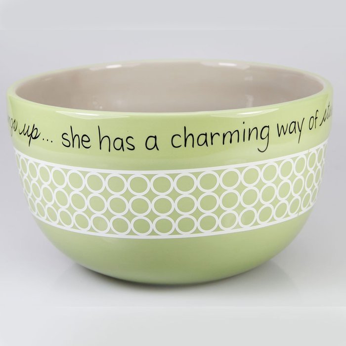 My Soul's Window 4930 Mixing Bowls with Saying, 9-1/2 and 8-1/4-Inch, Green, Set of 2 N2