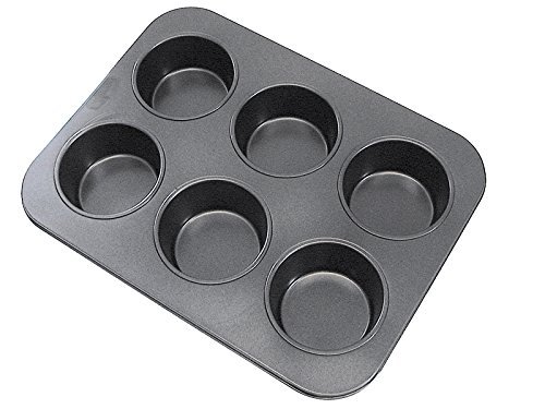 CybrTrayd R&M Giant 6 Cup Non-Stick Muffin Pan, Dark Grey