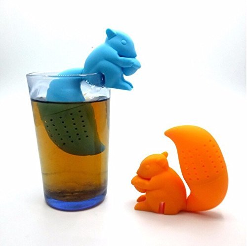 Honice Squirrel Tea Infuser Strainer Creative Cartoon Food Grade Silicone Cute Animal Tea Filter Bags Teaspoon... N3