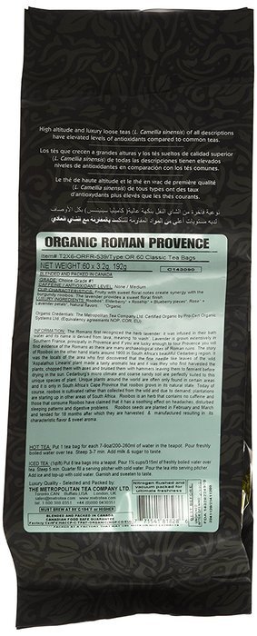 Metropolitan Tea 50 Count Pyramid Shaped Teabags, Roman Provence N2
