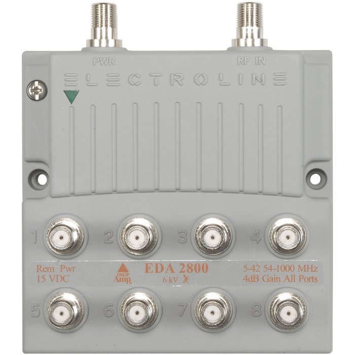 Electroline EDA-2800 8-Port Cable TV HDTV Signal Booster/Amplifier (Retail Package with 5-Year Warranty)