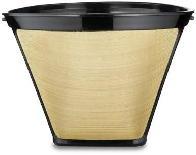 2 X #4 Cone Shape Permanent Coffee Filter (Gold/Black, 1)