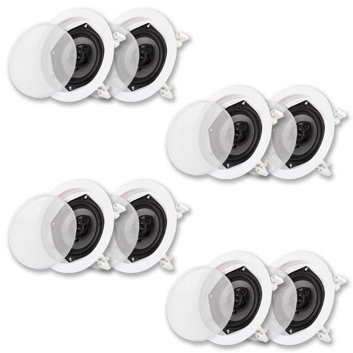Acoustic Audio CS-IC53-4PR 250 Watt 5.25" 3-Way Home Theater In-Wall/Ceiling Speakers (4-Pair)