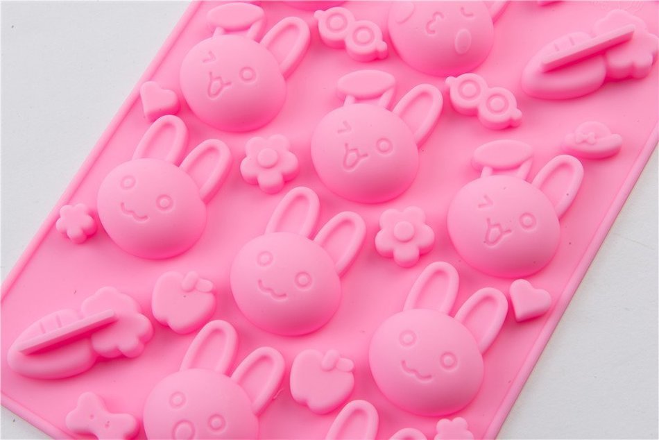 Multi-hole Silicone Lovely Rabbit Chocolate Ice Mold Cake Baking Mould Cartoon N7