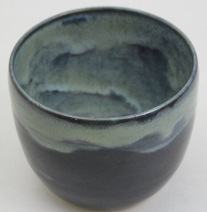 Chawan or Matcha Tea Bowl, Ceramic Bowls, Pottery Handmade in Vermont (Mixed Blue) N10