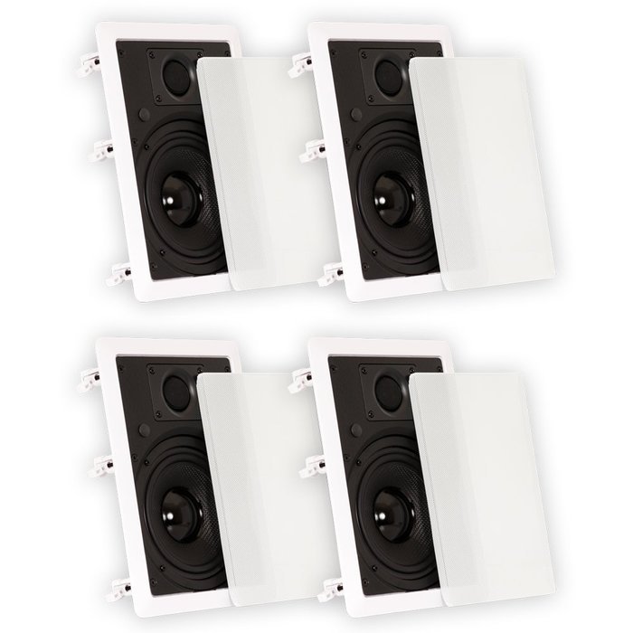 Theater Solutions New 6.5" In Wall Home Theater Kevlar Speakers 2 Pair Pack 800 Watts 2TS65W