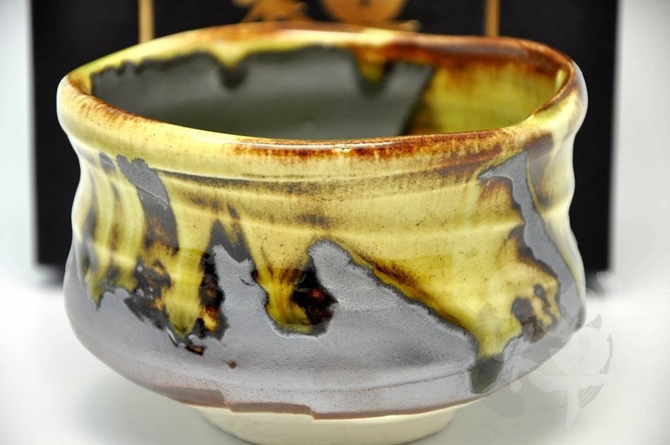 Japanese Mino Yaki ware Matcha Bowl Green Tea 11.5 / 11.5 / 8cm (4.5 / 4.5 / 3.1inch)[7350] N4