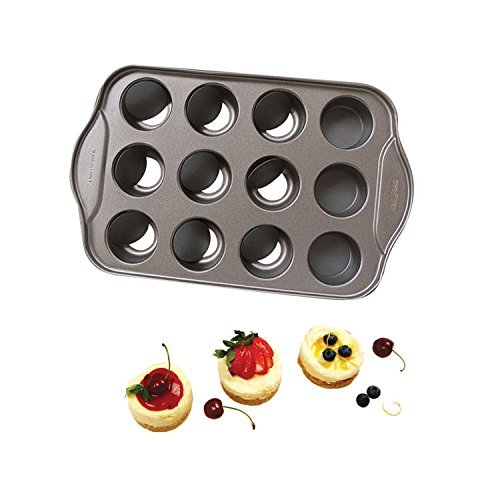 Startony Non Stick Muffin Cupcake Molds 12 Cups Baking Pan Loose Base Tray Dessert Pan Round N12