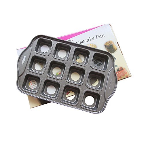 Startony Non Stick Muffin Cupcake Molds 12 Cups Baking Pan Loose Base Tray Dessert Pan Round N14