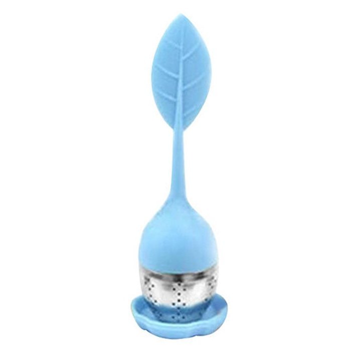 Cute Silicone Stainless Steel Leaf Tea Strainer Teaspoon Infuser Spice Filter N3