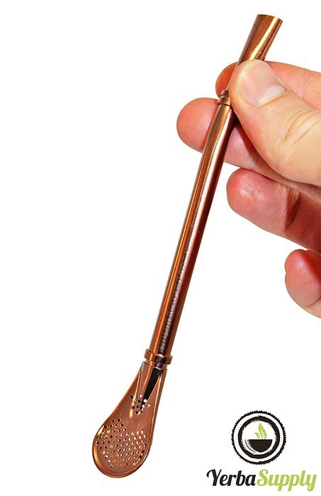 2 Yerba Supply Yerba Mate Tea Bombilla Gourd Drinking Straws Filtered (Rose Gold) N6