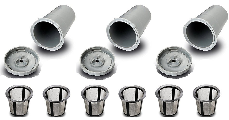 Reusable K Cup Filter Master Set - Includes 3 Holders & 6 Mesh Filter Baskets - Fits B30 B40 B50 B60 B70 K10 K45... N4