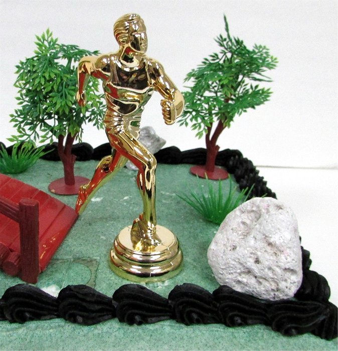 Marathon Running Nature Scape Themed 10 Piece Birthday Cake Topper Featuring Jogger Runner and Other Decorative... N4