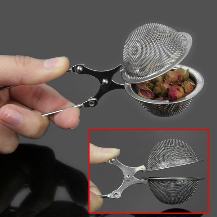 Stainless Steel Tea Ball Infuser Leaves Mesh Spoon Filter Squeeze Strainer (Style 1) N9