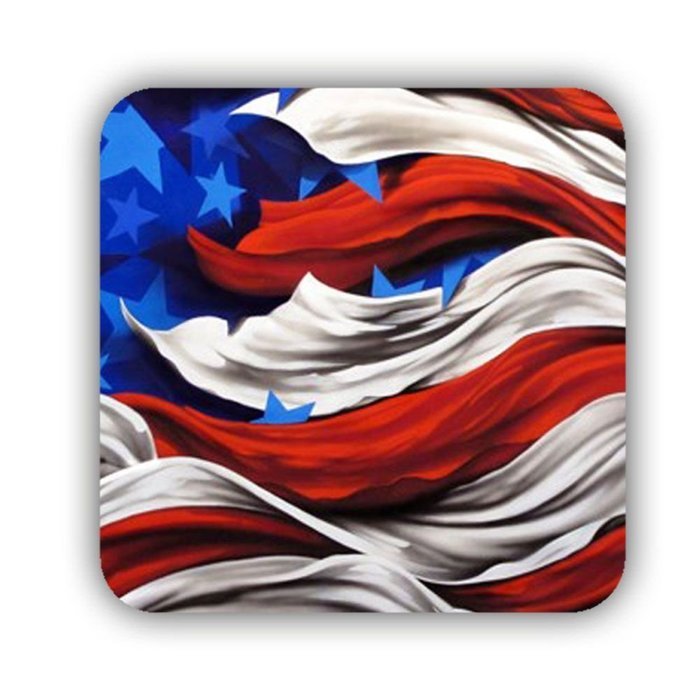 Generic Beautify Cup Mat Design With American Flag 3 Mdf N10