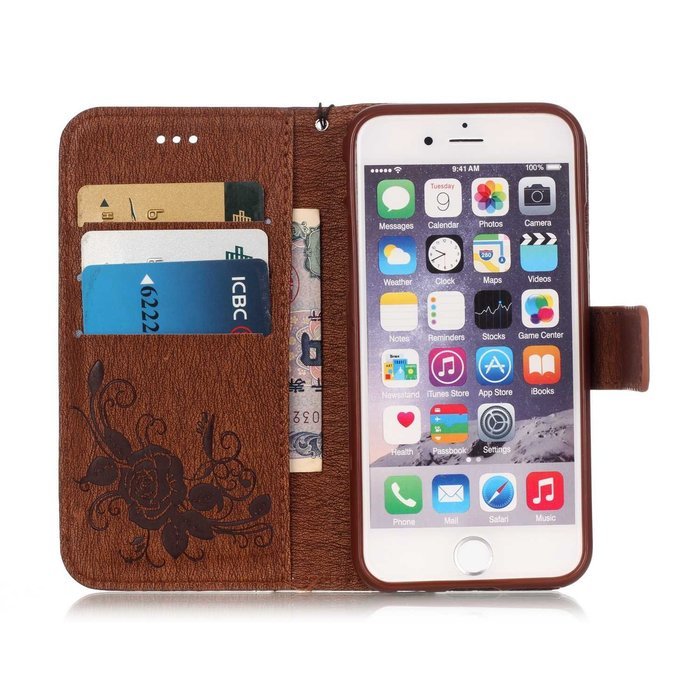 iPhone 7 Case, iPhone 7 Wallet Case,PHEZEN Beauty Luxury Handmade Rose Flower Butterfly Bling Diamond PU Leather... N16