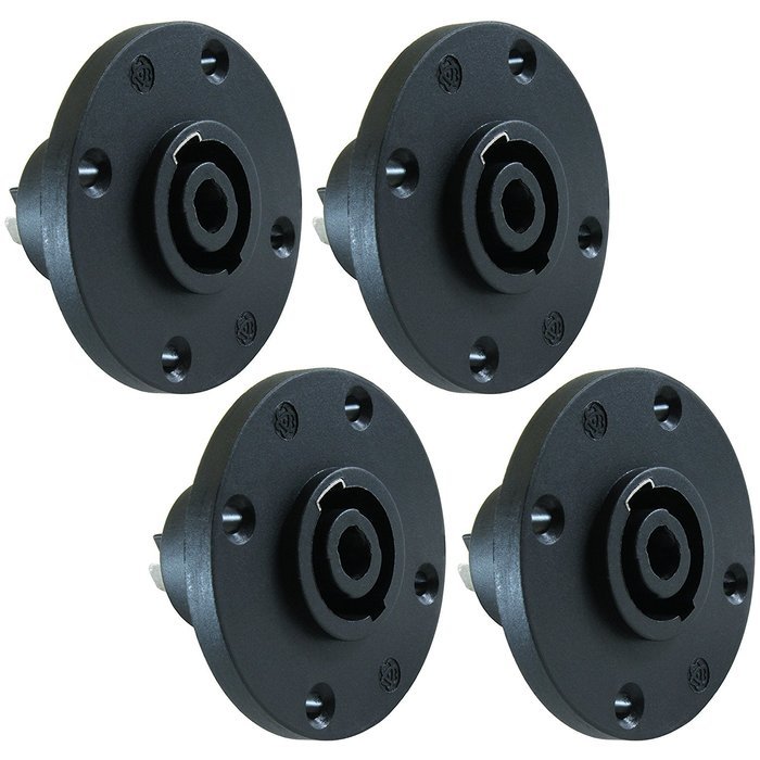 GLS Audio Speaker Jack Twist Lock 4 Pole Round - Compatible with Neutrik Speakon NL4MP, NL4MPR, NL4FC, NL4FX,... N2