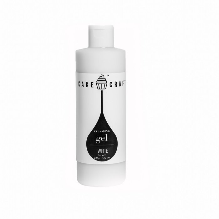Cake Craft Coloring Gel - White, 250gr [8.82 Oz] - GREAT FOR WHIPPED TOPPINGS, BUTTERCREAM ICINGS, FONDANT, CAKE...