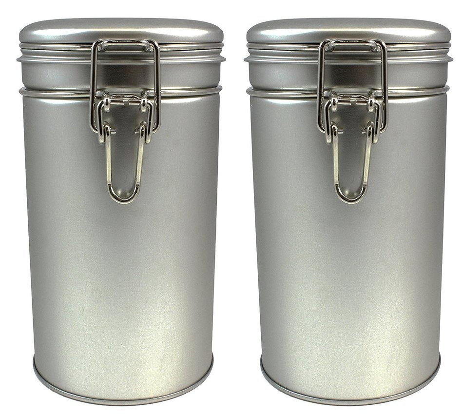 PureTea Latching Tea Tin, Tea Canister, Spice Storage Tins, Coffee Canister, Loose Leaf Tea, Stainless Steel Canister... N10
