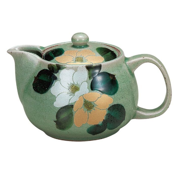 Kutani Yaki(ware) Japanese Teapot Camellia (with tea strainer) N3