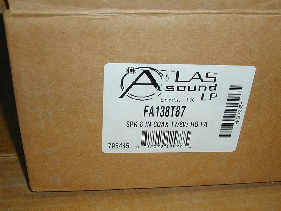 ATLAS SOUND FA138T87 8" SPEAKER WITH 8W TRANSFORMER N2