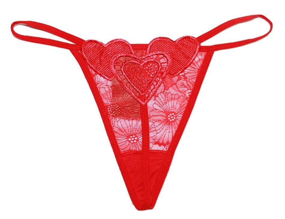 Underpants ，Beautyvan Comfortable Womens White Love panty G string thong underwear (Red) N5