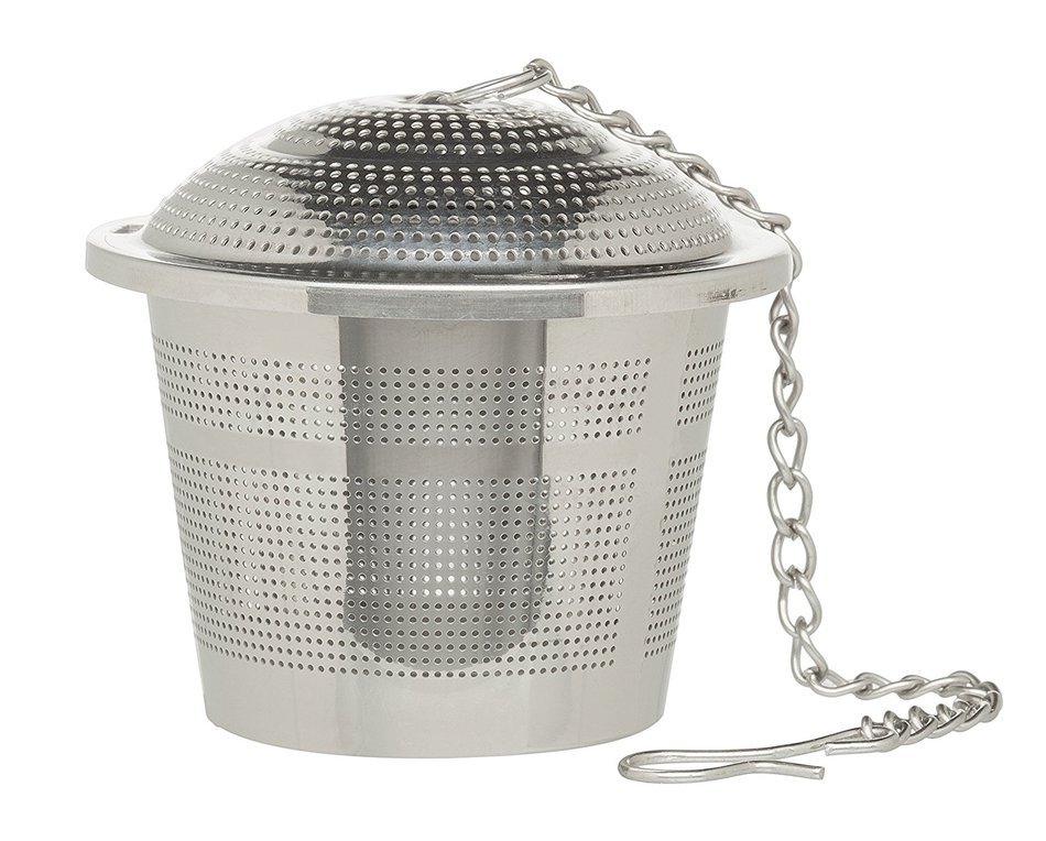 HIC Long Handle Loose Leaf Snap Tea Infuser, 18/8 Stainless Steel Mesh Tea Strainer, 1.5-Inch N5