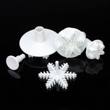 3 Snowflake Fondant Cake Bread Decorating Sugarcraft Mold Cookie Plunger Cutters Mould DIY Tools N7