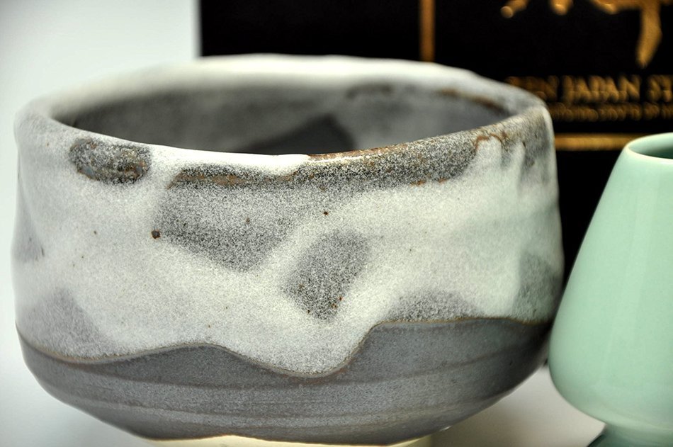 Japanese Mino Yaki ware Matcha Bowl And Tea Ceremony Set Green Tea 11.5 / 11.5 / 8cm (4.5 / 4.5 / 3.1inch)[7397] N3