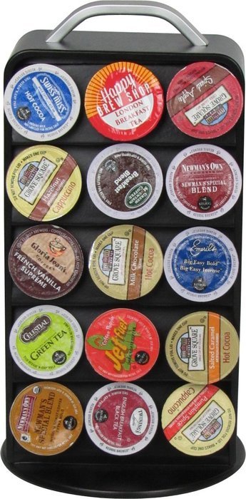 Surpahs ZEKH-300 30 Pod Capacity Metal K-cup Coffee Pods Storage Carousel Tower, Black N6