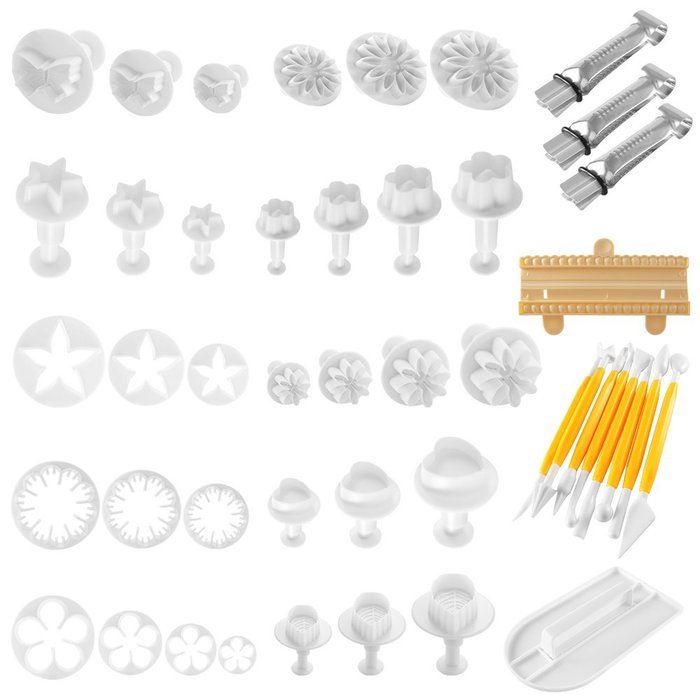 XCSOURCE 46pcs 3D Fondant Mould Chocolate Cookie Baking Mold Cake Decorating Sugarcraft DIY Tool HS323 N3
