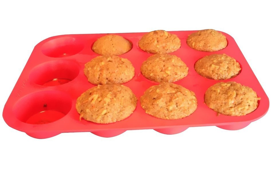 Clearance Sale - Ozera 2 Pack Silicone Muffin Pan / Cupcake Pan Cupcake Mold 12 Cup, Red N6