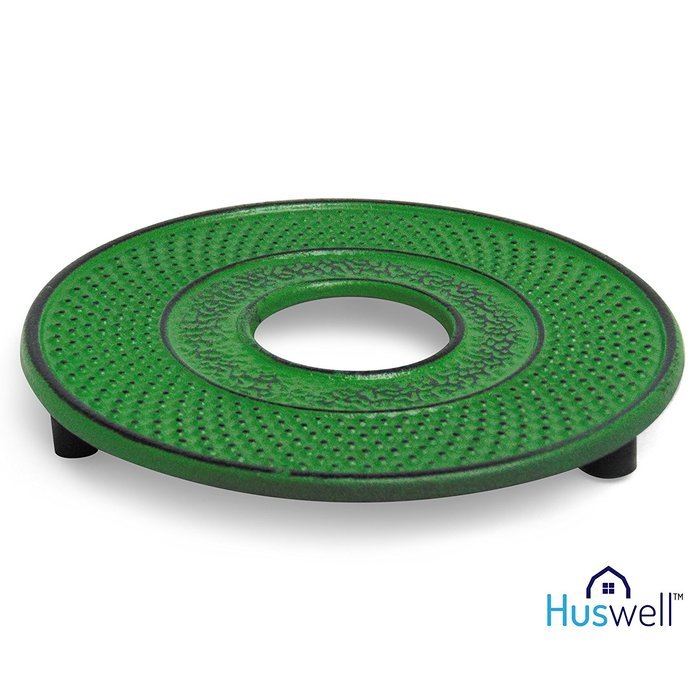 Huswell Cast Iron Trivet, Green, 5.5"/14 cm N2