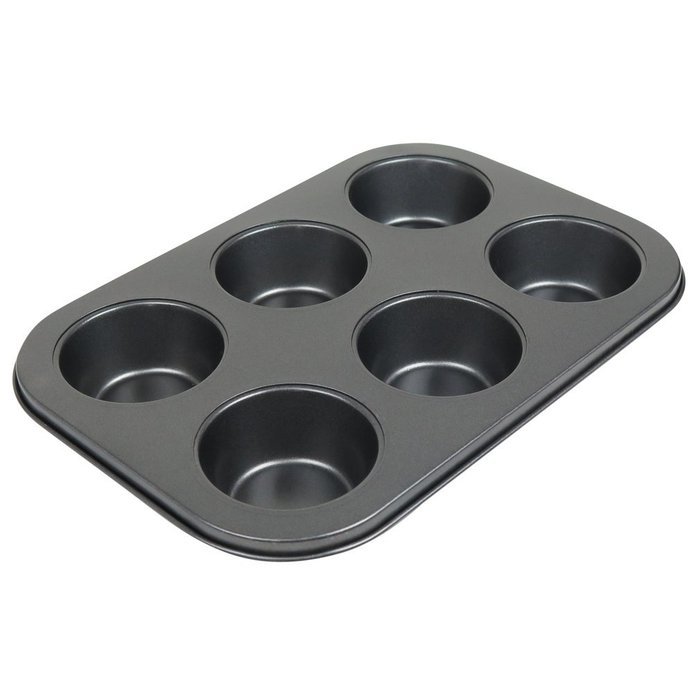 Evelots 6 Cup Non-Stick Metal Regular Muffin & Cupcake Pan, Baking ...