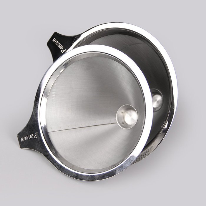 Pour over Coffee Filter Cone Coffee Dripper Stainless Steel Paperless Reusable Coffee Filter w/ Stand Double Mesh... N9