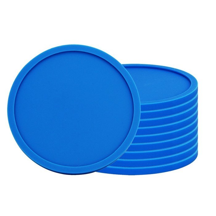 Fu Store Rubber Silicone Drink Coasters (Set of 2 Pieces), Black N15