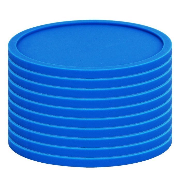 Fu Store Rubber Silicone Drink Coasters (Set of 2 Pieces), Black N16