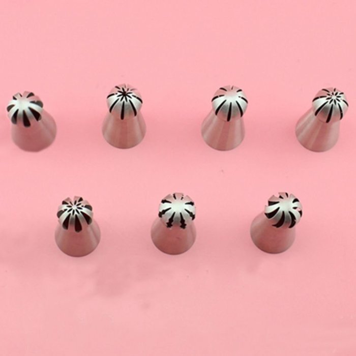 7 Style Stainless Steel Cake Decorating Crown Torch Round Petal Flower Piping Tips Spherical Spiral Waves Pattern... N2