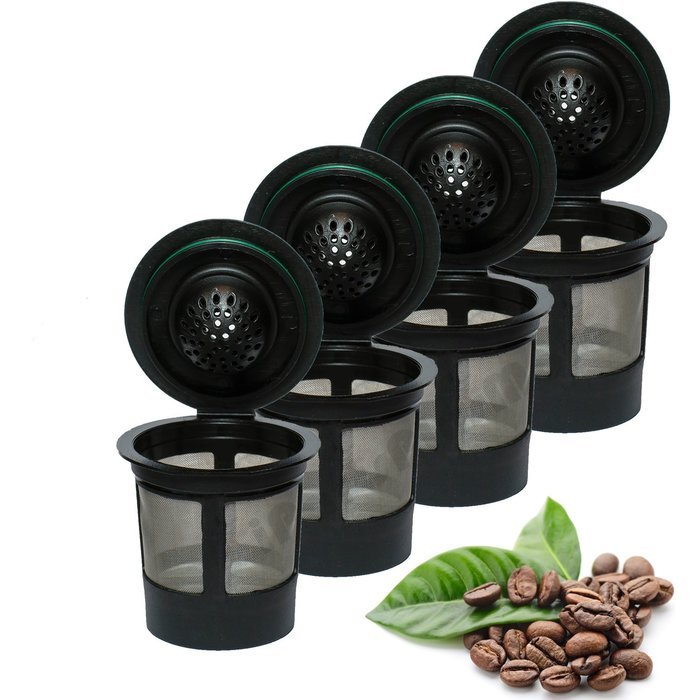 4 Reusable Single Cup Keurig Solo Filter Pod Coffee Stainless Mesh (iPartsPlusMore N2