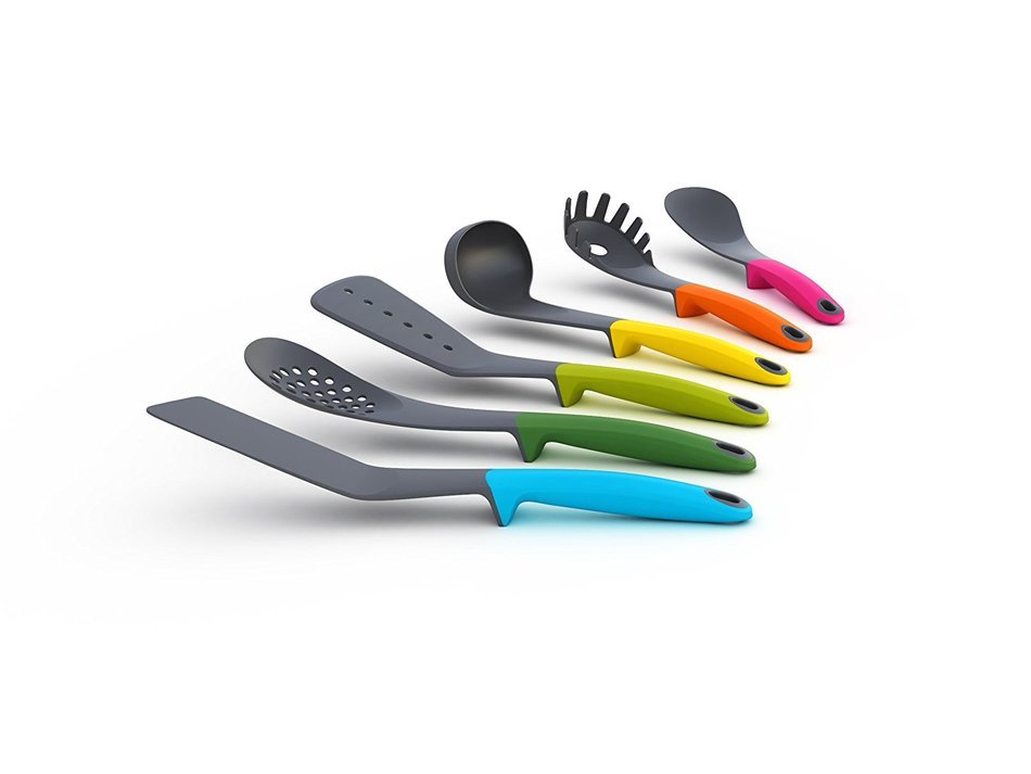 Joseph Joseph Best Sellers Set Includes Elevate Tool Set, mixing bowl set, Uni-Tool, and Rocker Garlic Crusher N7