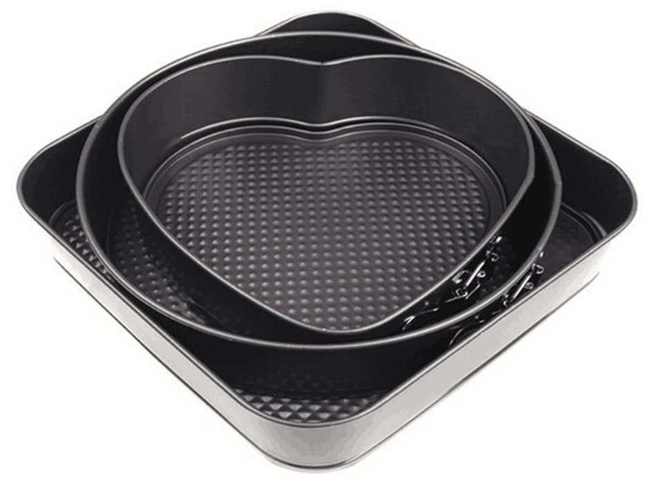 Round Cake Pan Molds for Baking 9 Inch Black Stainless Steel Baking Pan Durable Non-stick Durable Leakproof Bakeware... N7