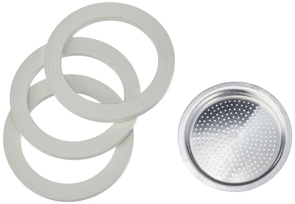 Packing 3 gaskets and 1 filter for aluminum coffee pot 1 cup N6