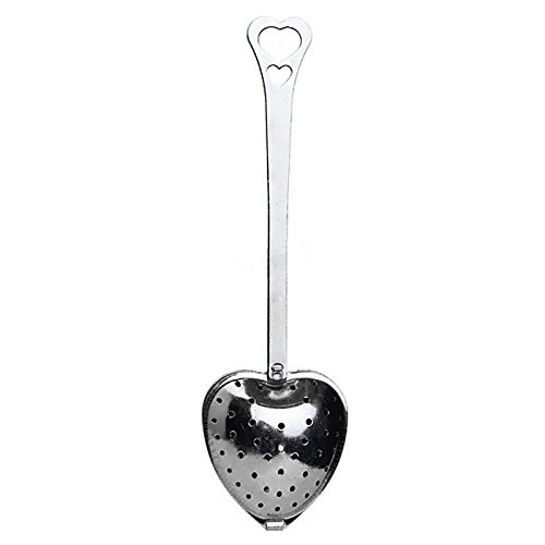 Ainest 1x Heart Shape Stainless Steel Tea Infuser Spoon Strainer Steeper Handle Shower N5