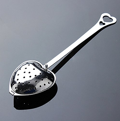 Ainest 1x Heart Shape Stainless Steel Tea Infuser Spoon Strainer Steeper Handle Shower N6