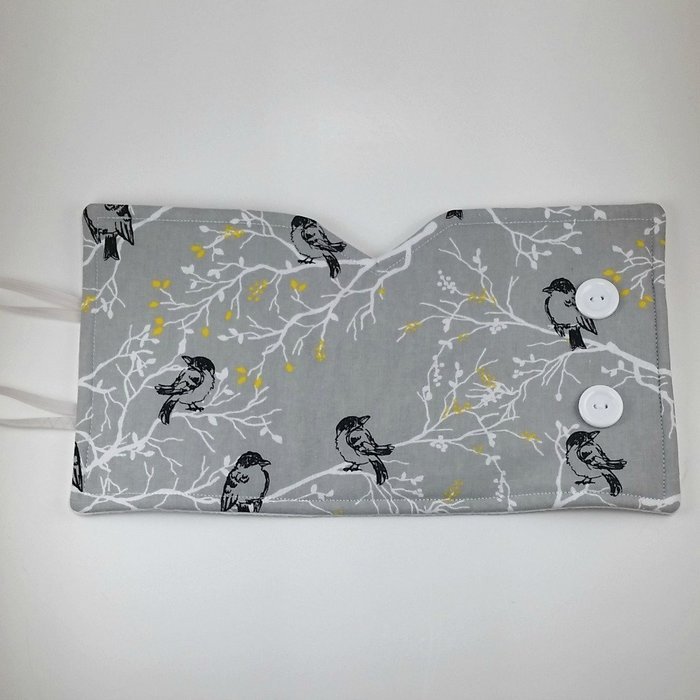 French Press Cozy Cover, 8 cup, Cafetiere Cosy Handmade Grey Bird Decor N4