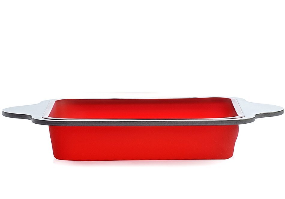Silicone Brownie Pan | Professional Non-Stick Square 8-inch Silicone Cake Pan for Baking by Boxiki Kitchen | Best... N5