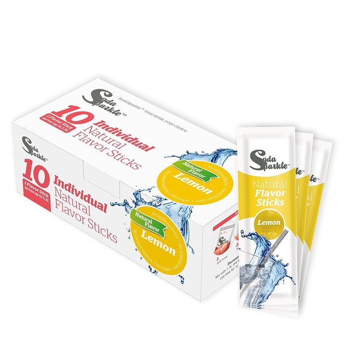 SodaSparkle Natural Sugar Free Bottle-Size Lemon Flavor Pack (10 Count)