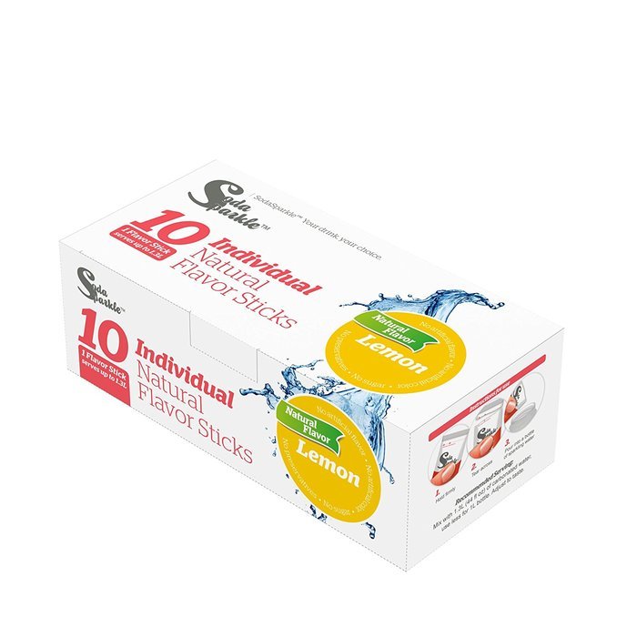 SodaSparkle Natural Sugar Free Bottle-Size Lemon Flavor Pack (10 Count) N2