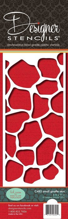 Designer Stencils C483 Giraffe Skin Side Cake Stencil, 4-Inch, Beige/Semi-Transparent